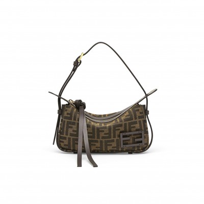FENDI SIMPLY FF JACQUARD SHOULDER BAG 8BS097AFPMF1GL7 (22*12*4cm)